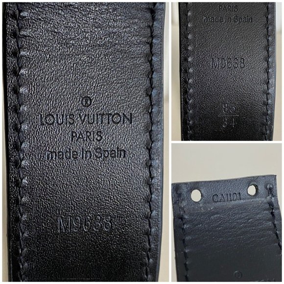Authentic Louis Vuitton Black Damier Graphite Suntulle LV CUT Buckle Belt 85/34 - Picture 7 of 13